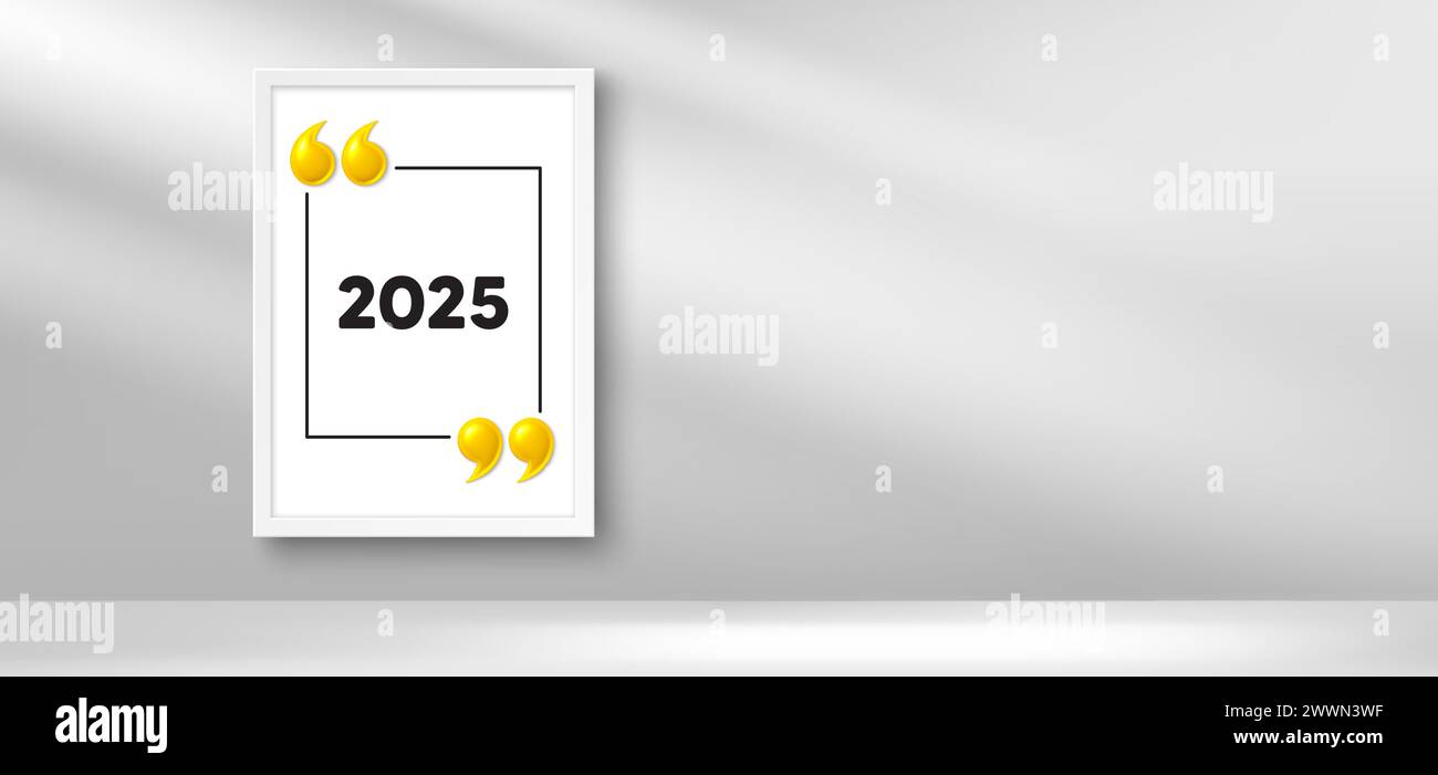2025 year icon. Event schedule annual date. Photo frame banner. Vector Stock Vector Image & Art