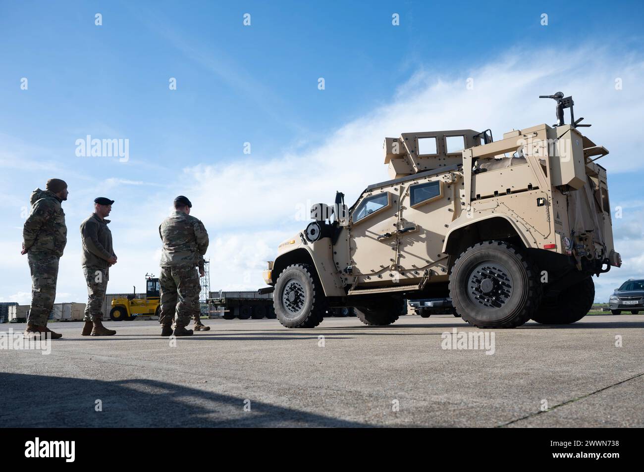 U.S. Airmen assigned to the 48th Security Forces Squadron welcome Lt ...