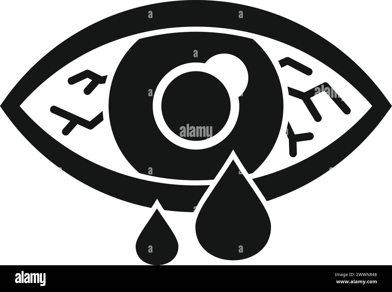 Allergic human eye icon simple vector. Gluten intolerance. Unhealthy