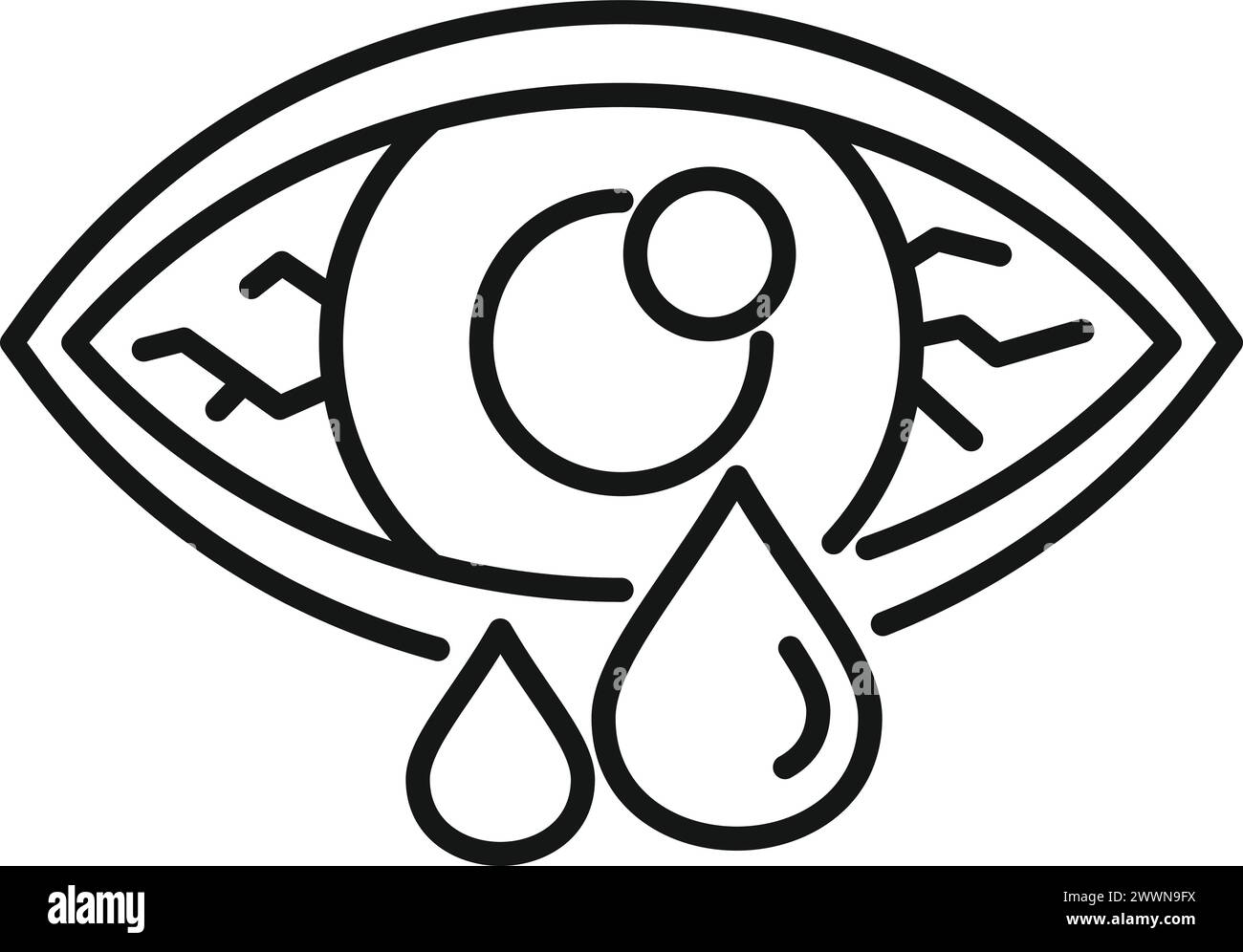 Allergic human eye icon outline vector. Gluten intolerance. Unhealthy ...