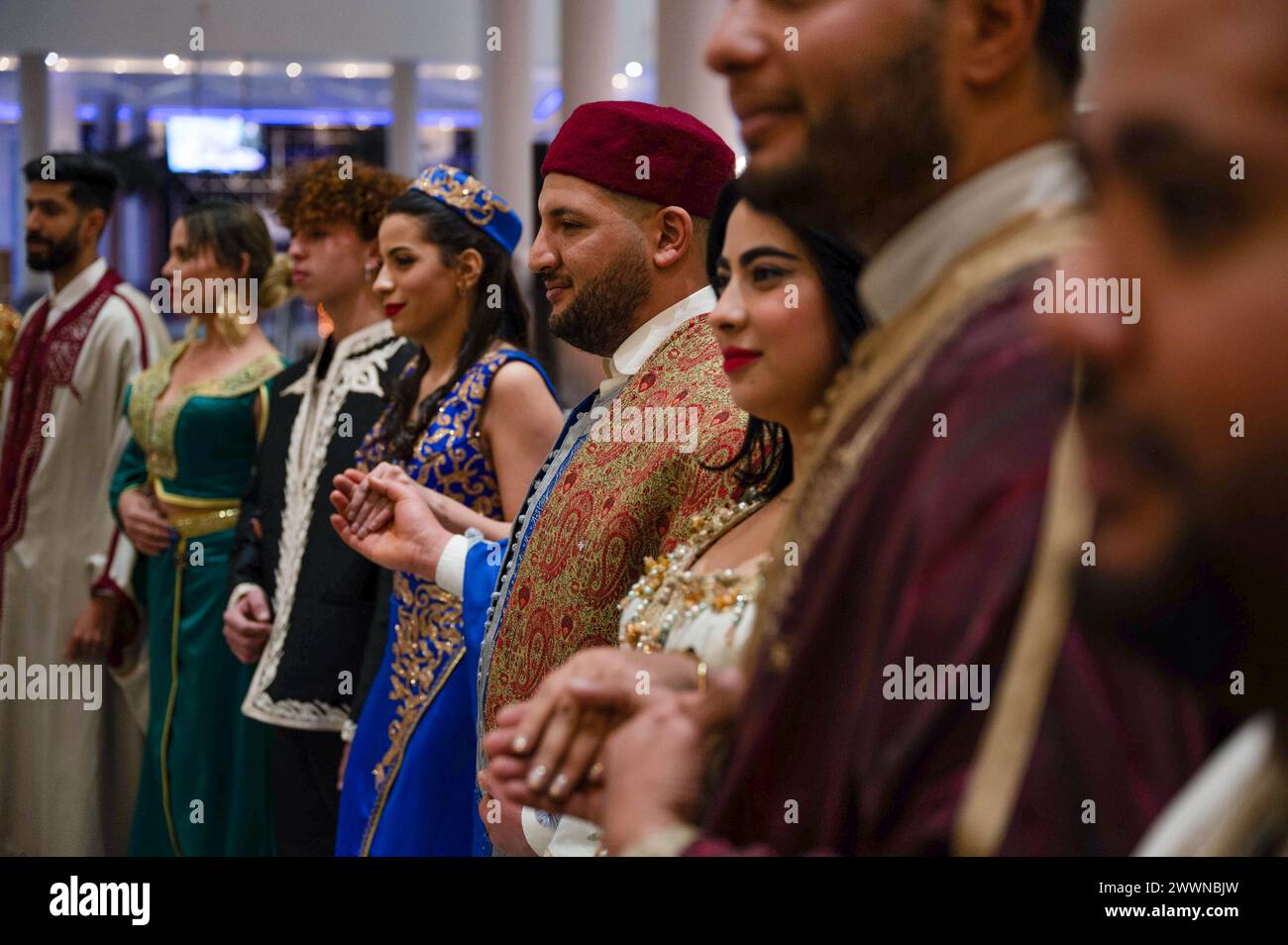 Tunisians perform for a cultural night during the 13th African Air