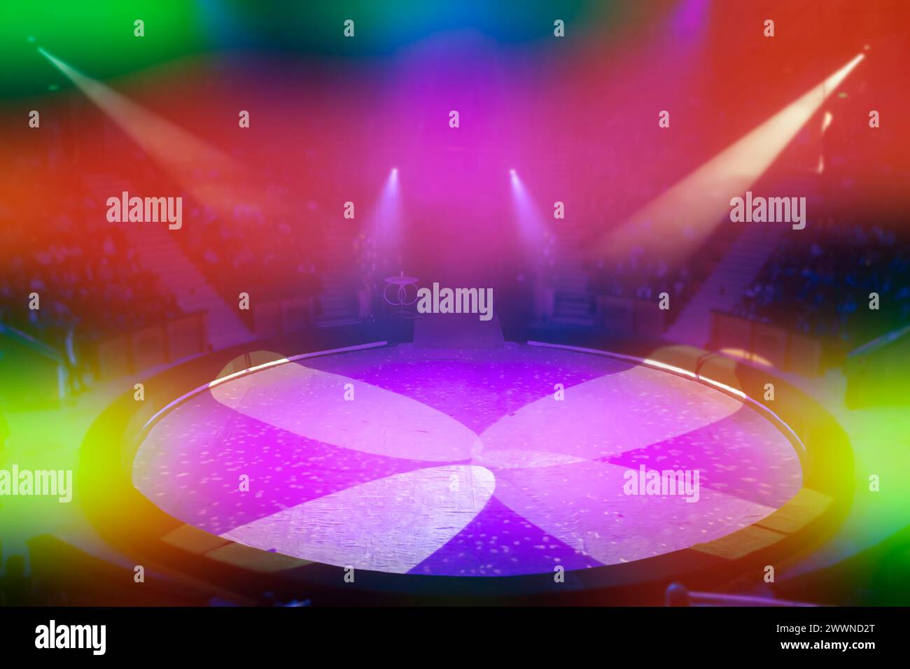 Multi Colored Arena Multi colored stage lights smoke hi-res stock photography and images ...