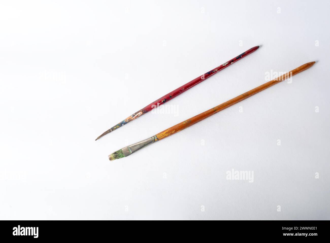 Paint brushes isolated on white background. Art concept. Stock Photo