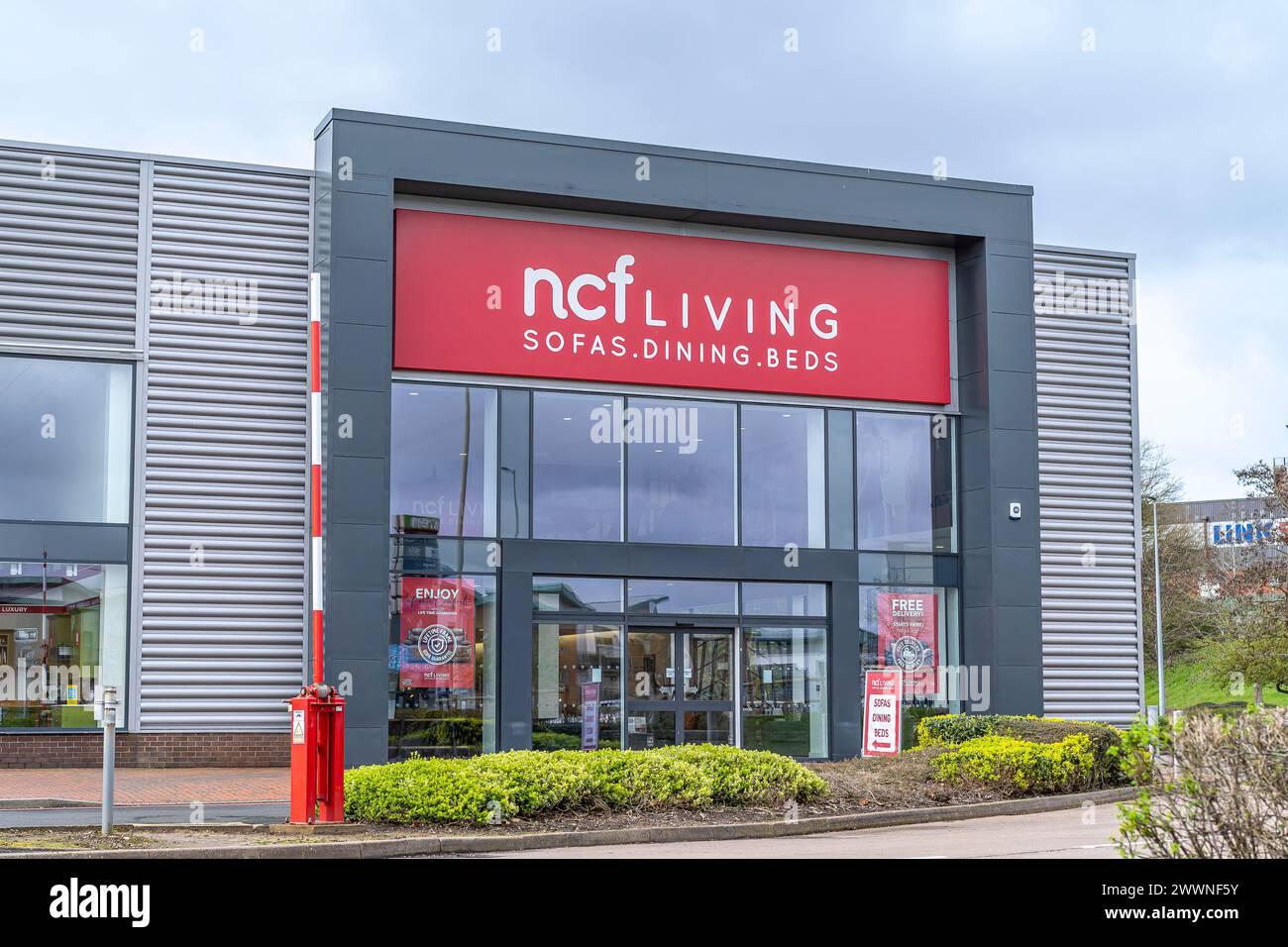 NCF Living. Sofas, Dining, beds shop. Stock Photo