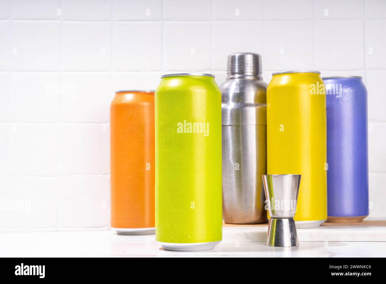 RTD Cocktail or mocktail, Ready to Drink canned beverage in colorful