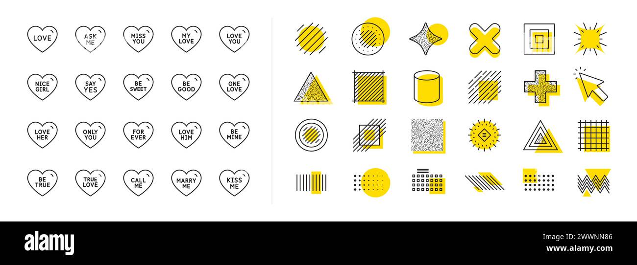 Sweet heart line icons. Sweetheart for valentines day, love heart ...