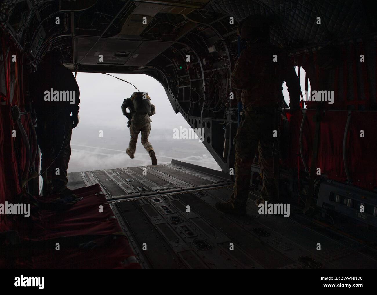 Static Line Parachuting Packing A member of the 116th Air Support Operations Squadron static line ...