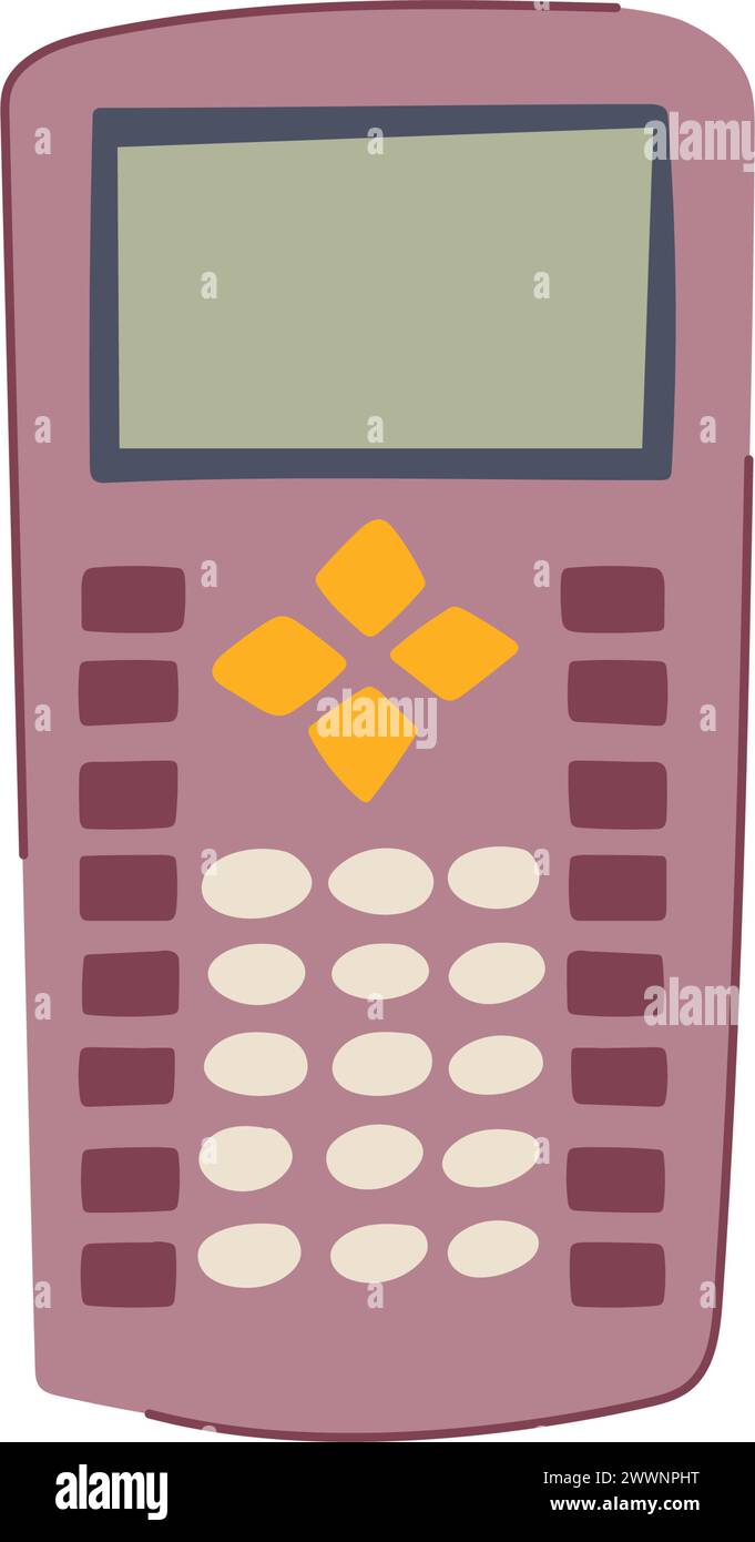 calculate graphing calculator cartoon vector illustration Stock Vector