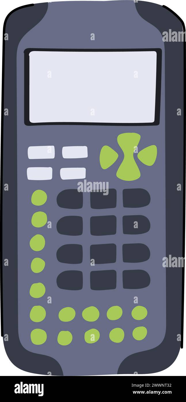 finance graphing calculator cartoon vector illustration Stock Vector