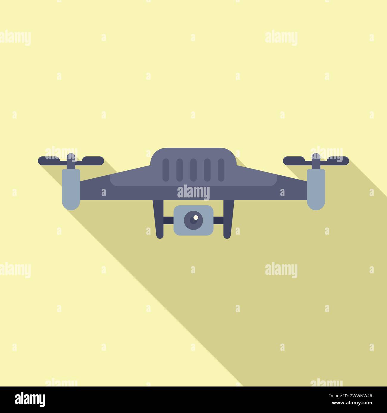 Go pro drone icon flat vector. Aerial videography scene. Filming new device Stock Vector