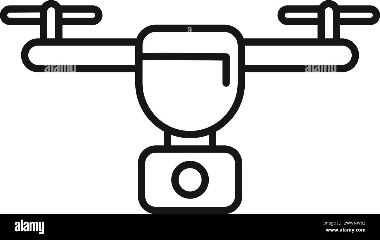 Drone control operator icon outline vector. Air control military. Video scene Stock Vector