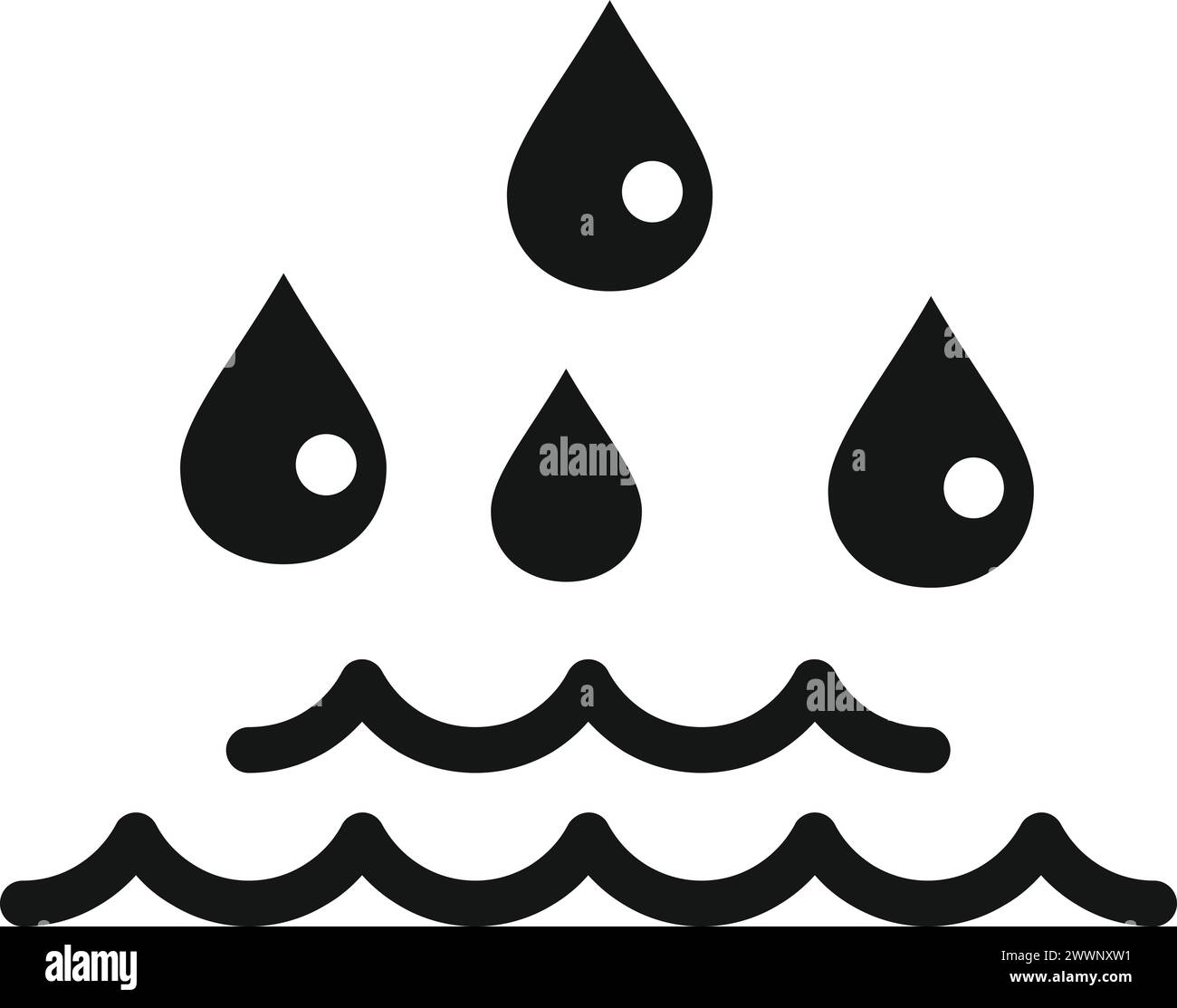 Sea level rise eco problem icon simple vector. Climate change. Global