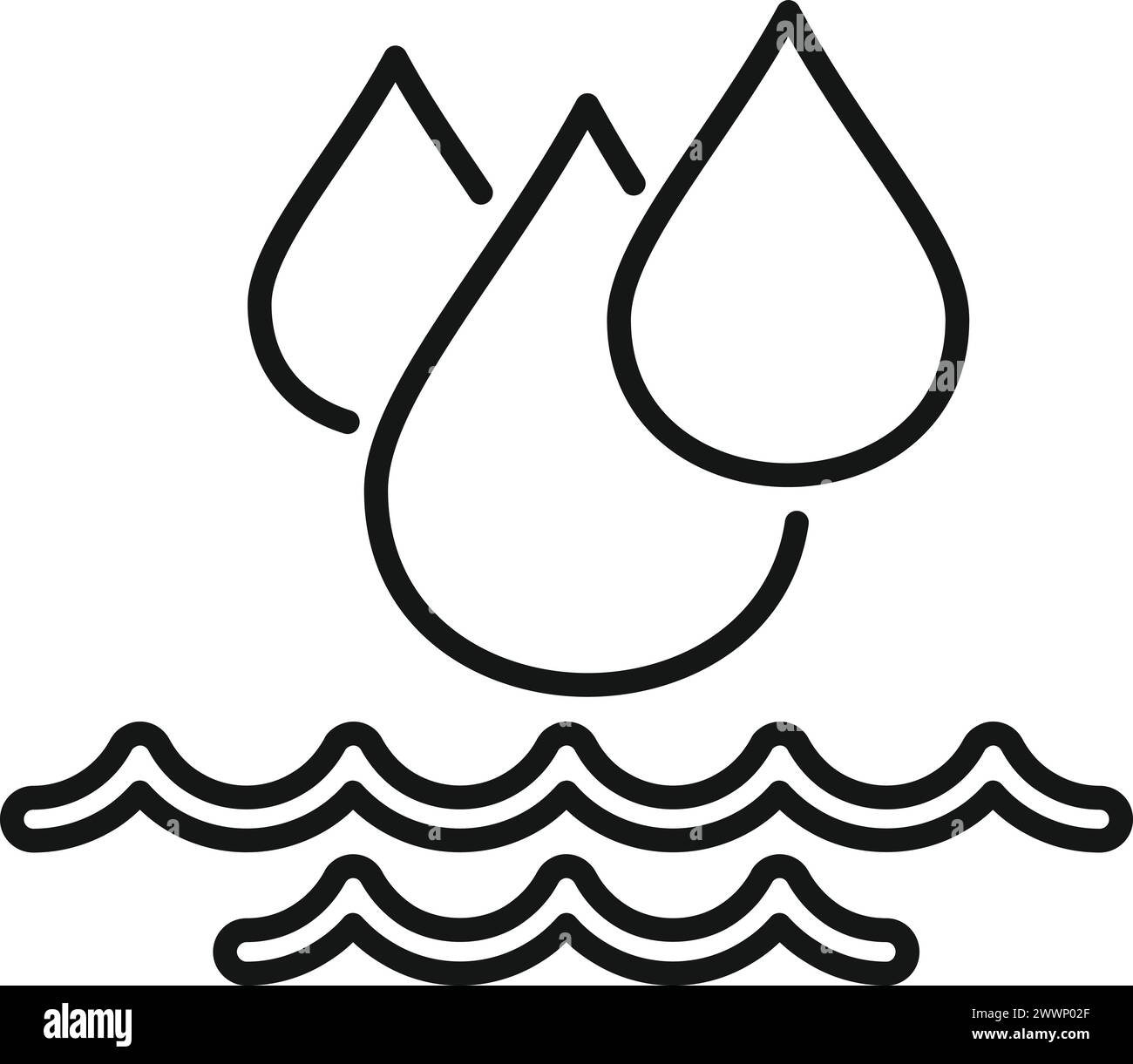 Sea level critical rise icon outline vector. Eco planet risk. Coast