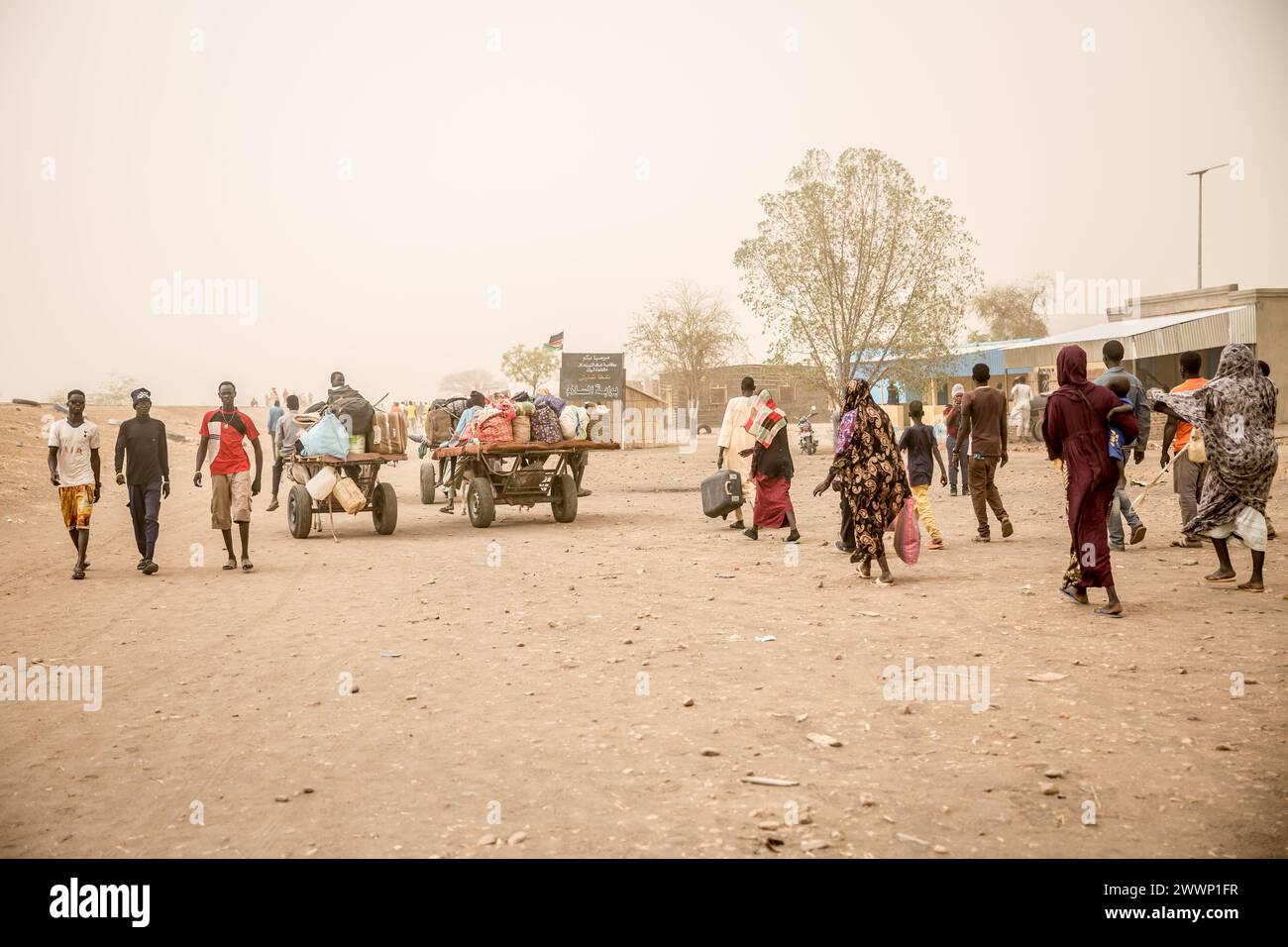 The Joda border crossing between South Sudan and Sudan. Around 1,000 ...