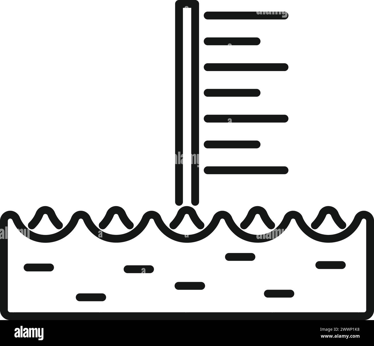 Sea level rise icon outline vector. Global climate change. Warming