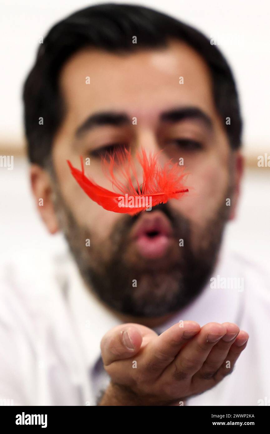 First Minister of Scotland, Humza Yousaf, takes part in a dance ...