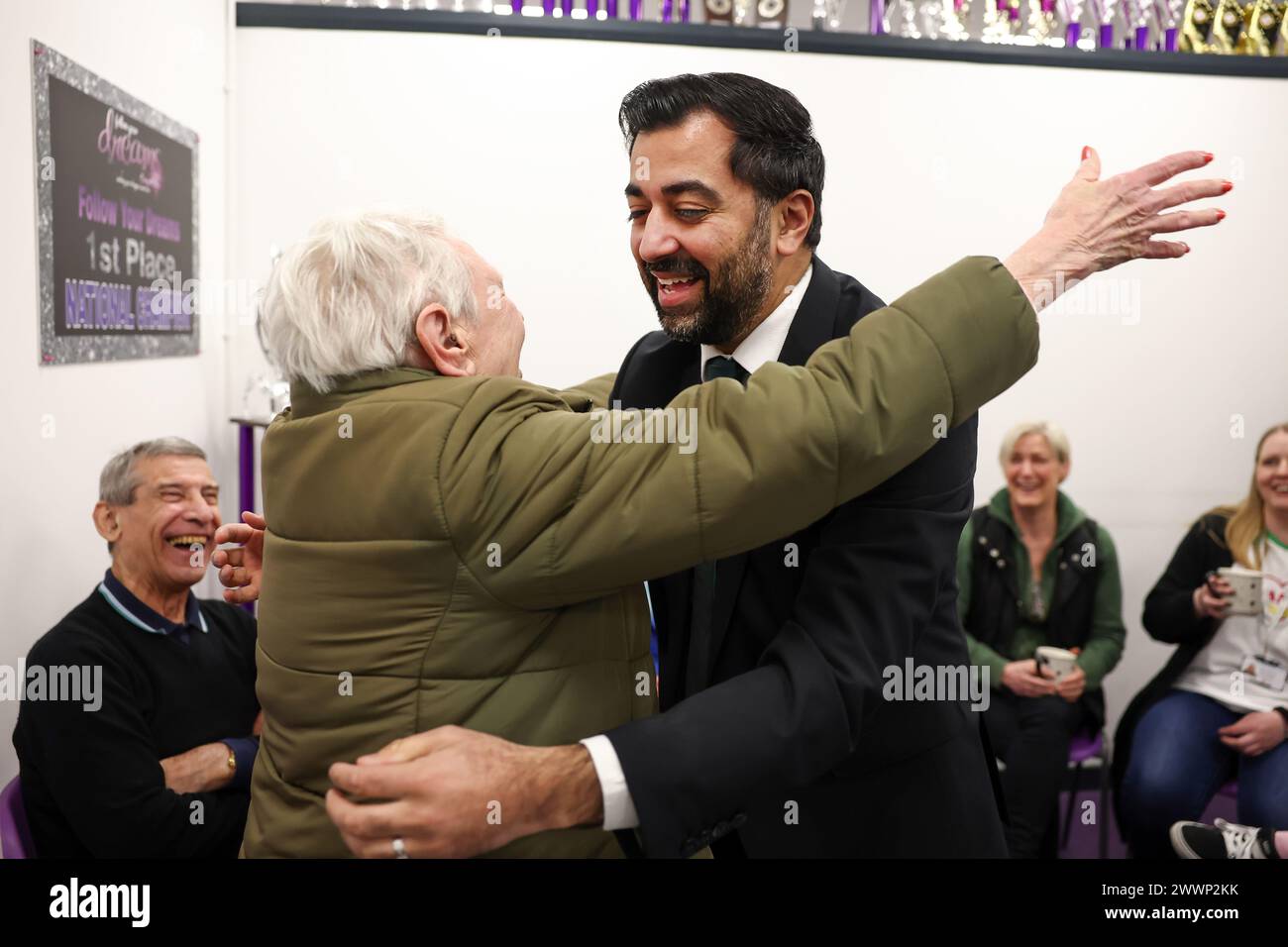 First Minister of Scotland, Humza Yousaf, meets staff volunteers and ...