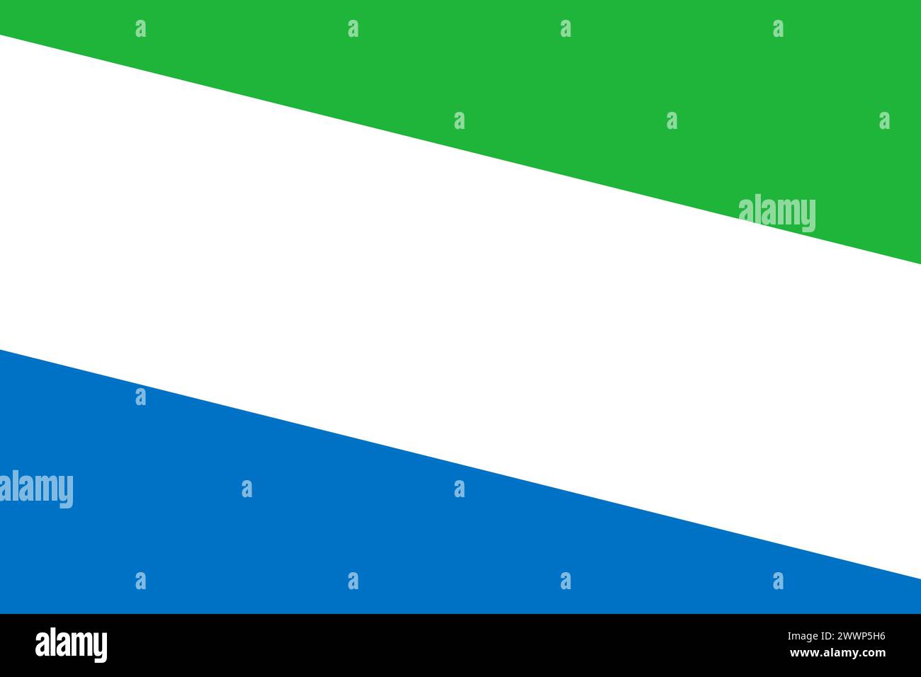 Sierra Leone flag - rectangular cutout of rotated vector flag. Stock Vector