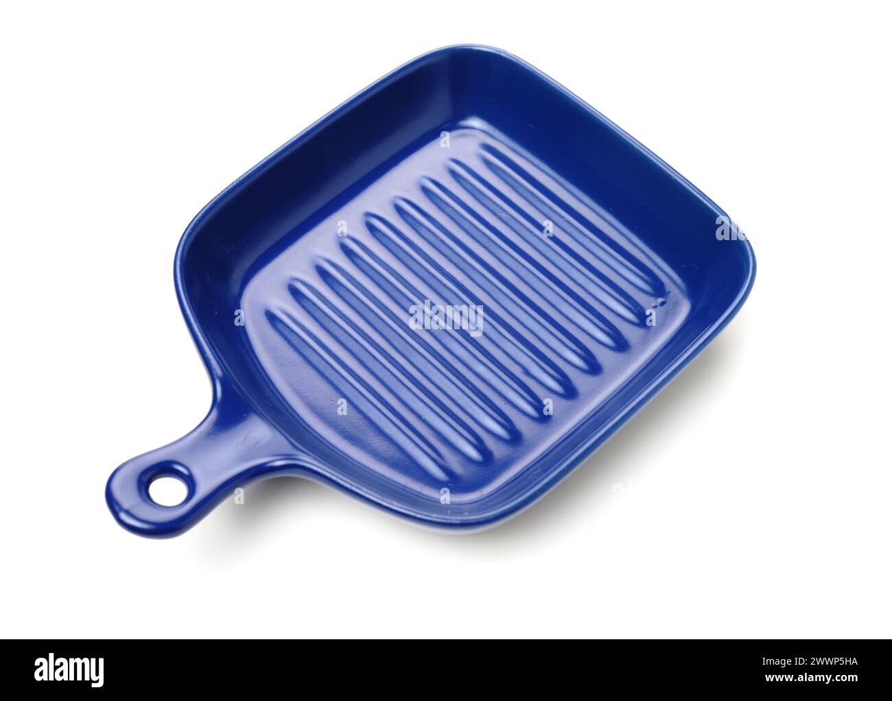 Classic ceramic casserole dish with handles on white background Stock Photo