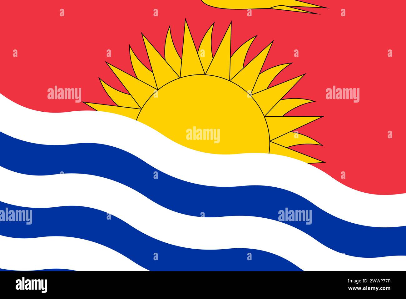 Kiribati flag - rectangular cutout of rotated vector flag. Stock Vector