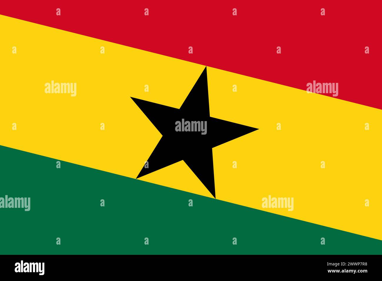 Ghana flag - rectangular cutout of rotated vector flag. Stock Vector