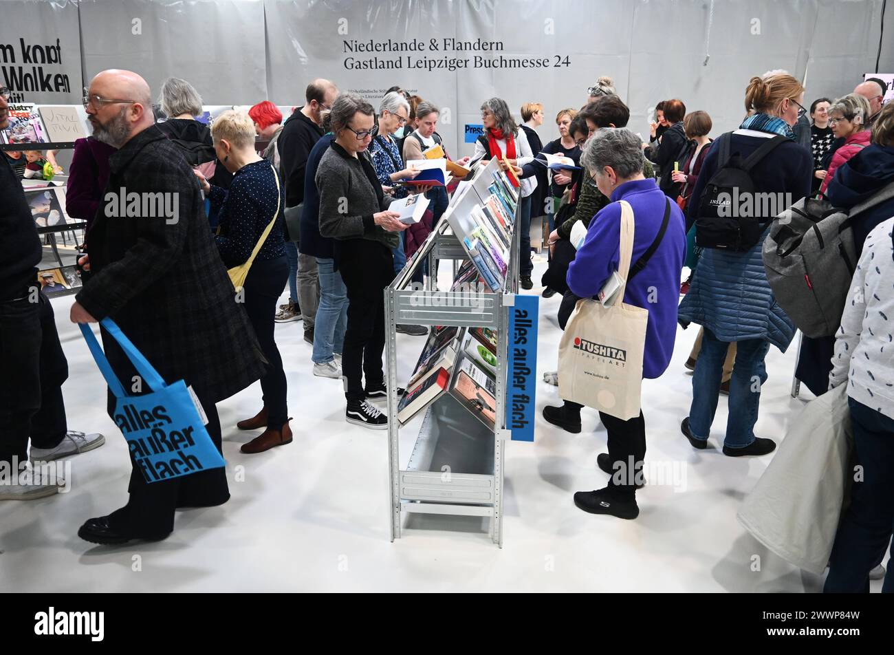 Leipziger Buchmesse 2024, Messe in Leipzig. Foto Messestand vom