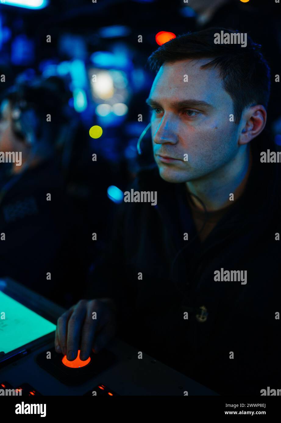 Chief Airtraffic Controller Robert Dyer, from Lakeaerial, Pennsylvania, assigned to operations