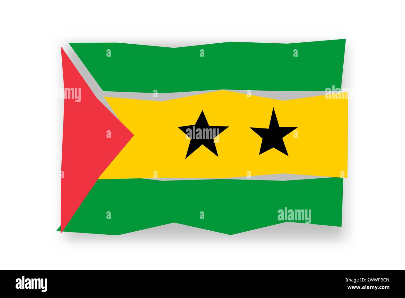 Sao Tome and Principe flag - stylish flag mosaic of colorful papercuts ...