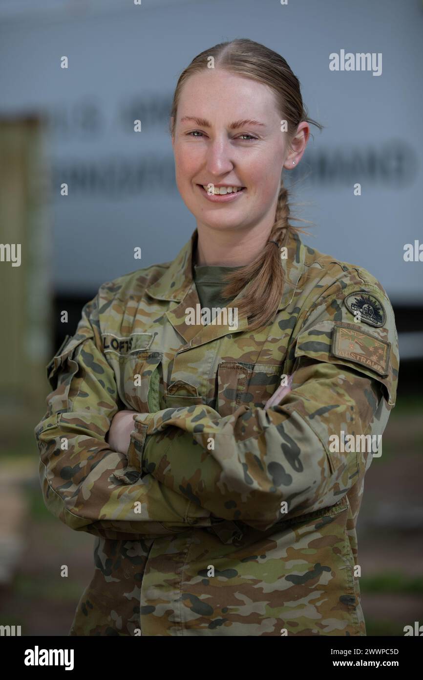 Australian Army Cpl. Chloe Loftus, assigned to the 16 Regiment, Royal