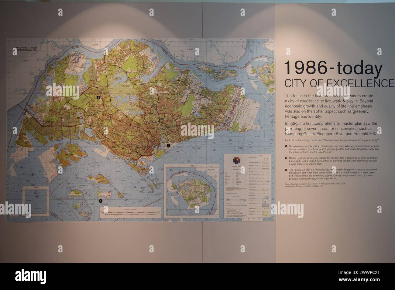City of Excellence progression. Singapore map from 1986 till today ...