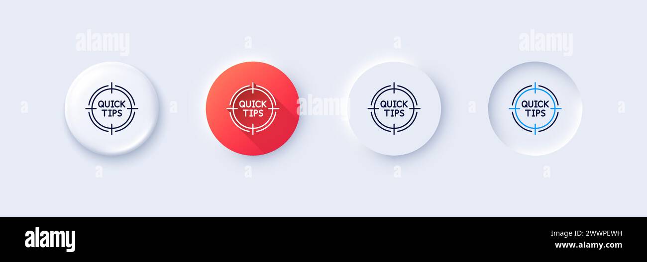 Quick tips aim line icon. Helpful tricks target sign. Line icons. Vector Stock Vector