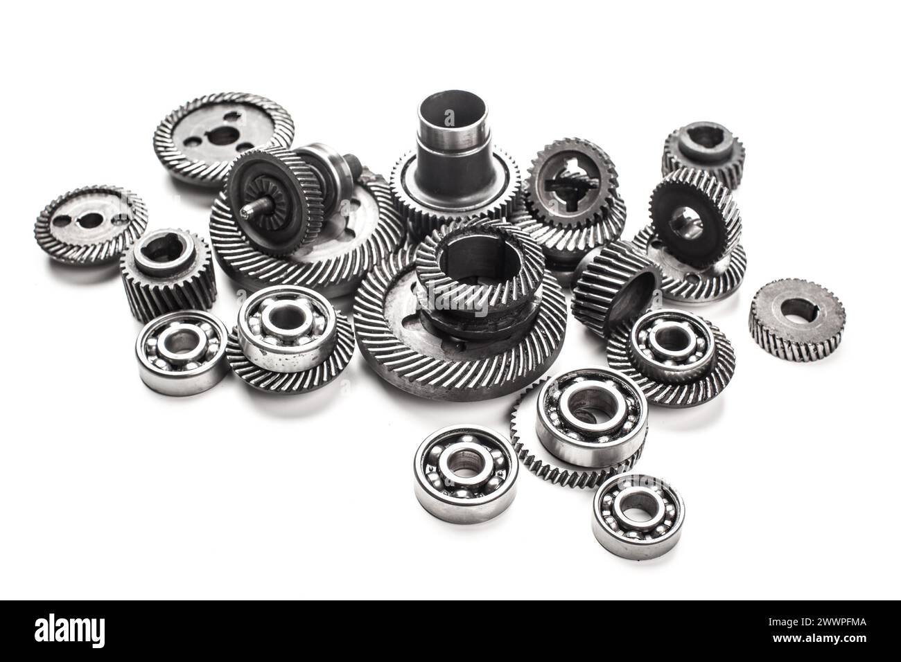 Gear metal wheels, isolated on white background Stock Photo - Alamy
