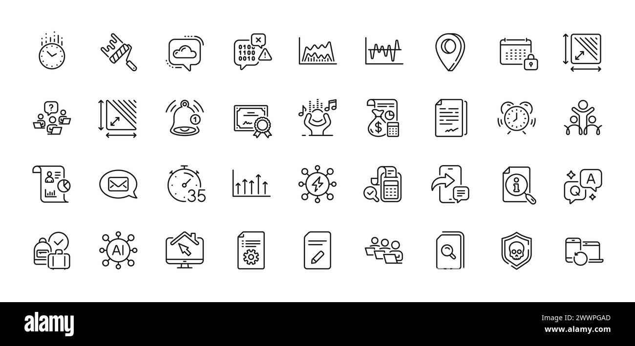 Edit document, Inclusion and Messenger line icons pack. For web app. Line icons. Vector Stock Vector