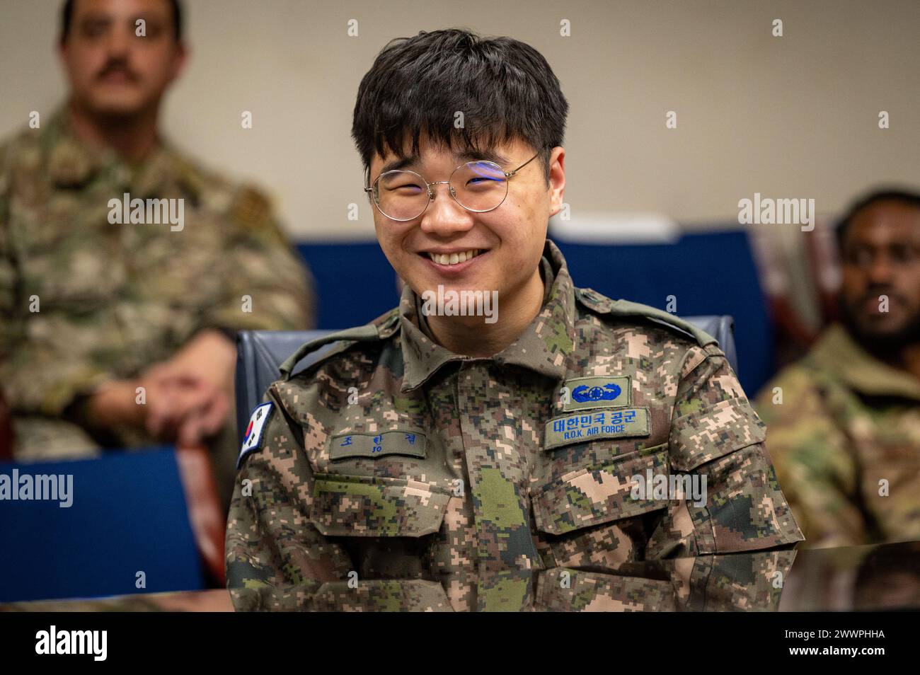 Republic of Korea Air Force Tech. Sgt. Jo, Han Gyeol, a ROKAF civil ...