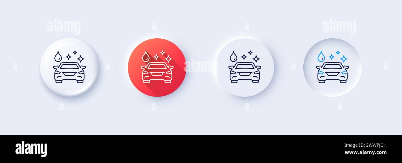 Car wash line icon. Clean auto sign. Line icons. Vector Stock Vector