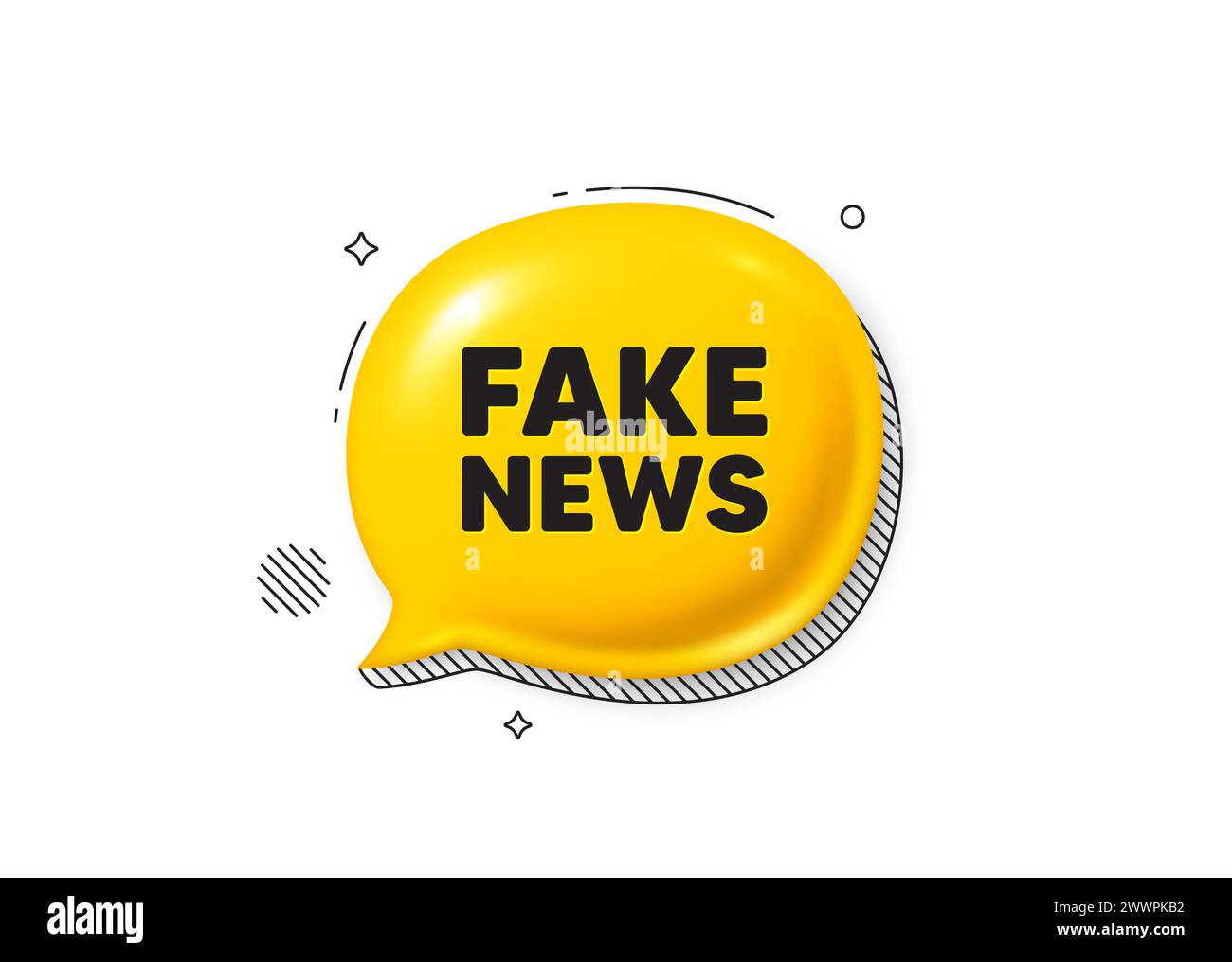 Fake news tag. Media newspaper sign. Comic speech bubble 3d icon ...