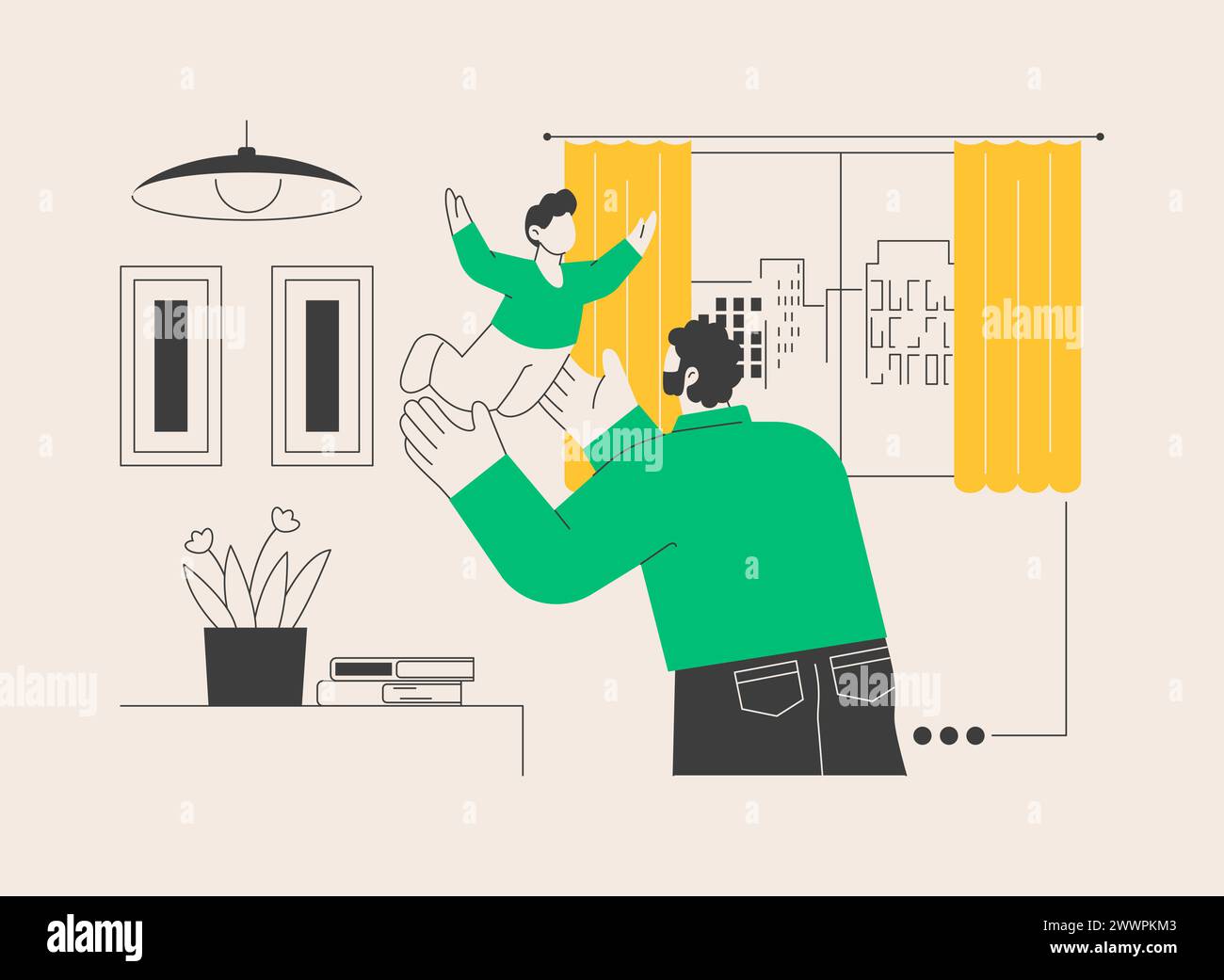 Single Father Vector Single fathers abstract concept vector illustration Stock Vector Image ...