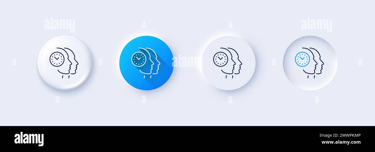 Time management line icon. Clock sign. Teamwork. Line icons. Vector Stock Vector
