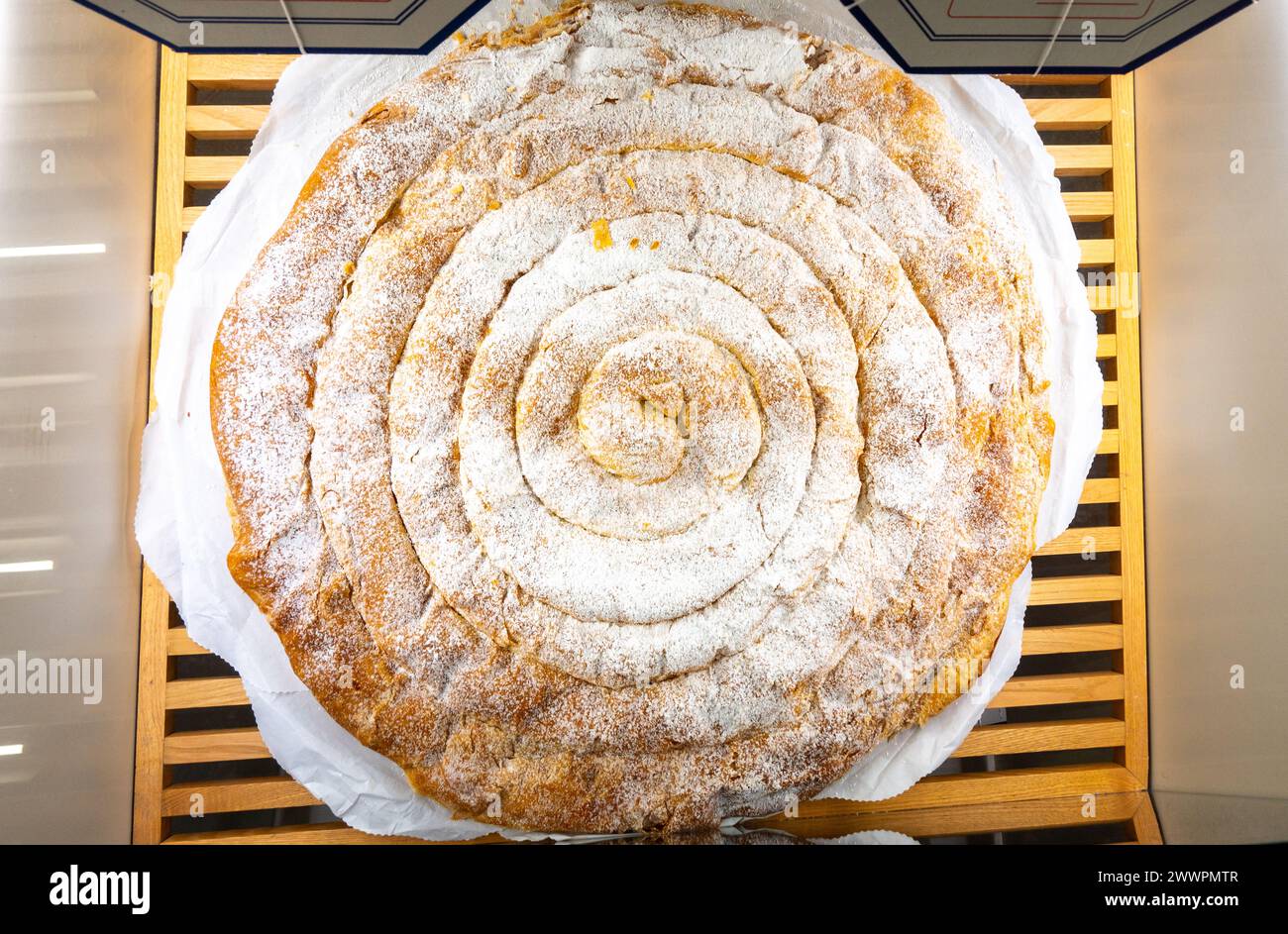 Ensaimada, traditional sweet pastry of the island of Mallorca Stock ...