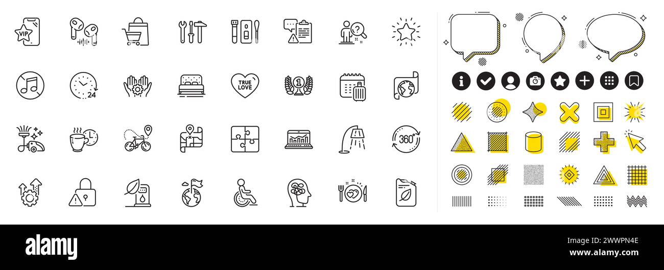 Set of Bike delivery, True love and Vip phone line icons for web app ...