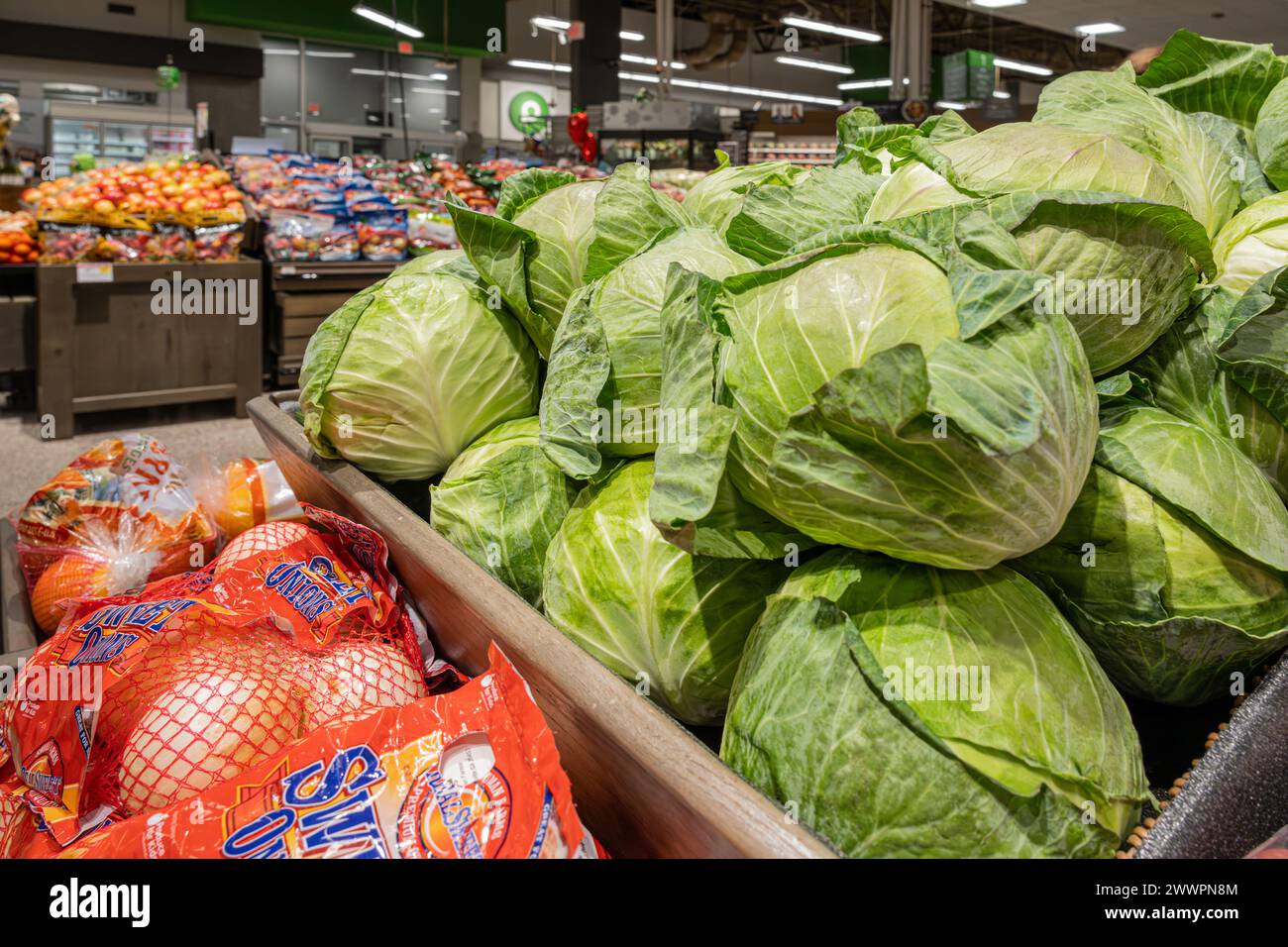 Fresh produce area at Publix Food & Pharmacy supermarket in Ponte Vedra Beach, Florida. (USA) Stock Photo