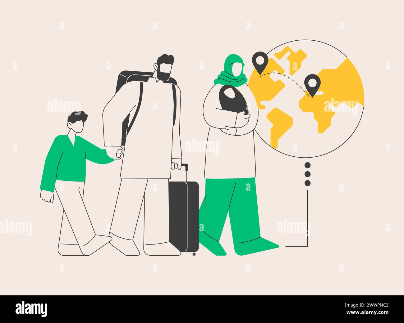 Family migration abstract concept vector illustration Stock Vector ...