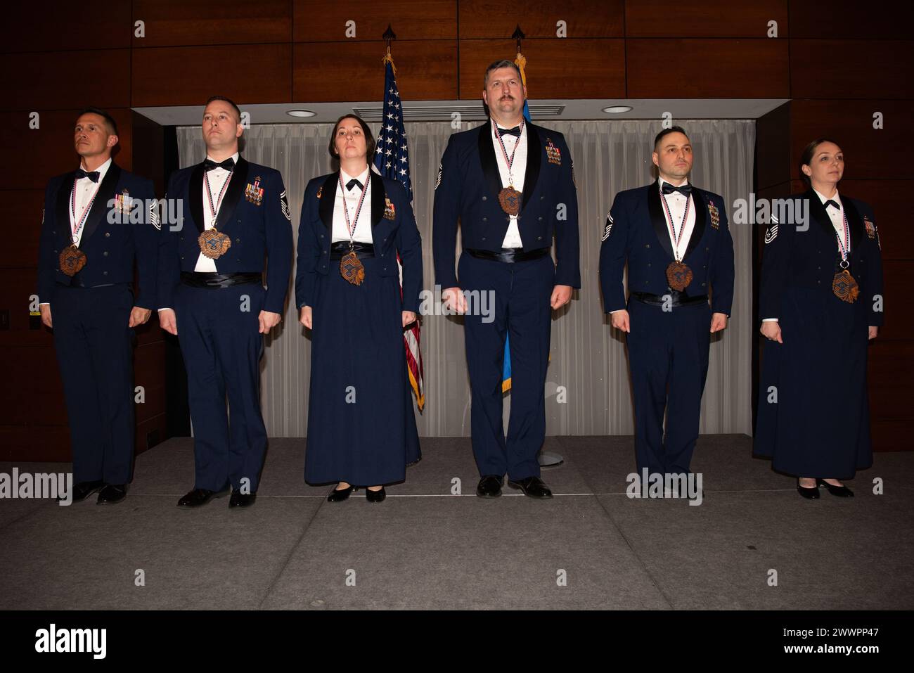 Six U.S. Air Force senior master sergeants were inducted into the tier