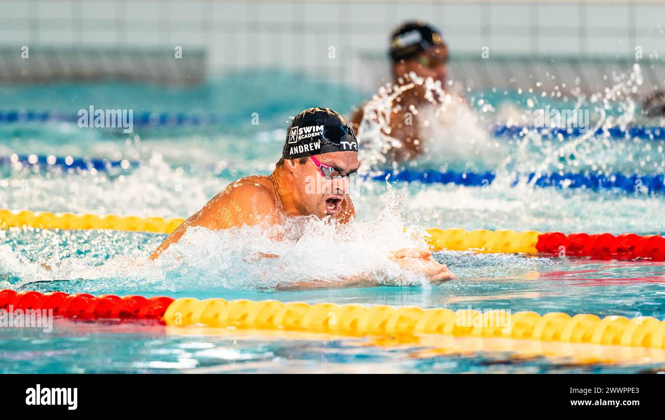 Michael ANDREW (USA), men 100m breaststroke final, during the Giant