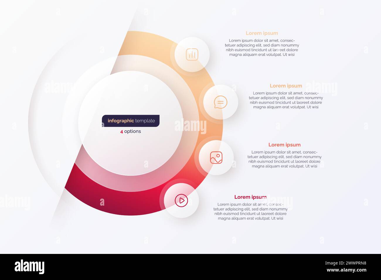 Vectro gradient four option cycle infographic chart Stock Vector