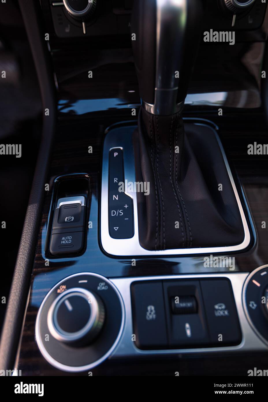 Automatic transmission gear shift in car Stock Photo Alamy