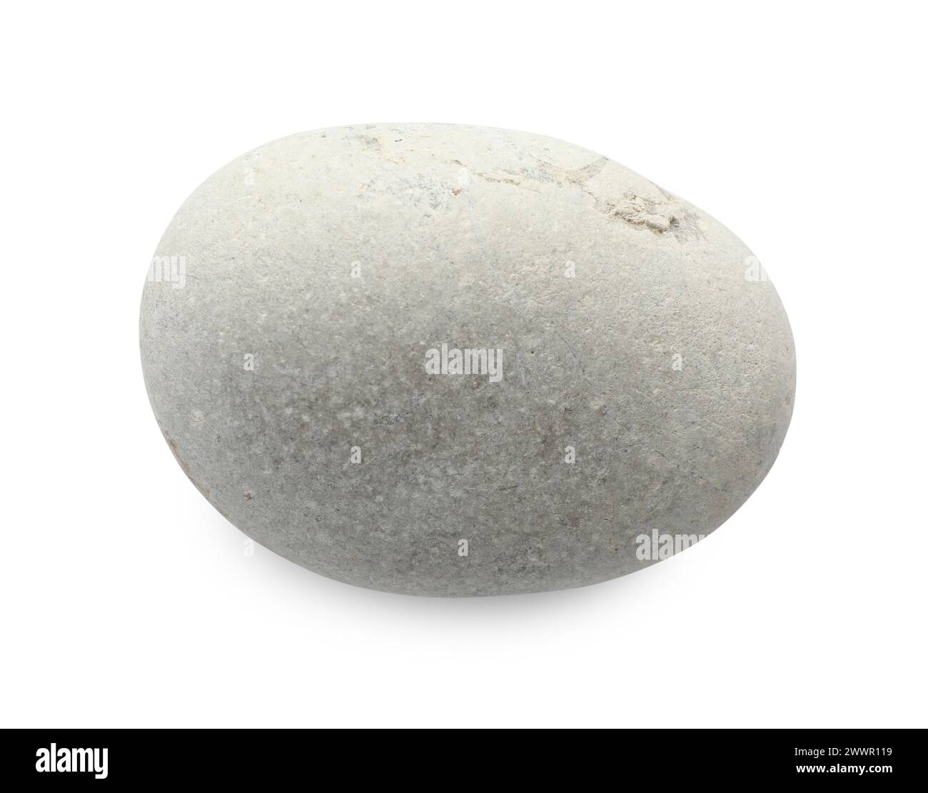 One light stone isolated on white, top view Stock Photo