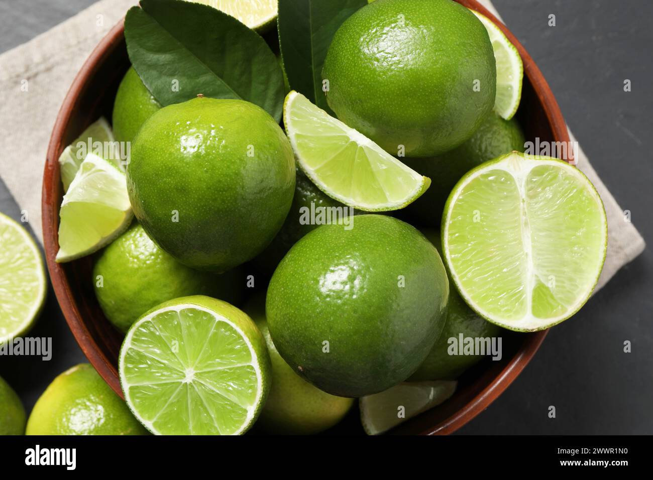 Top view limes in hi-res stock photography and images - Alamy