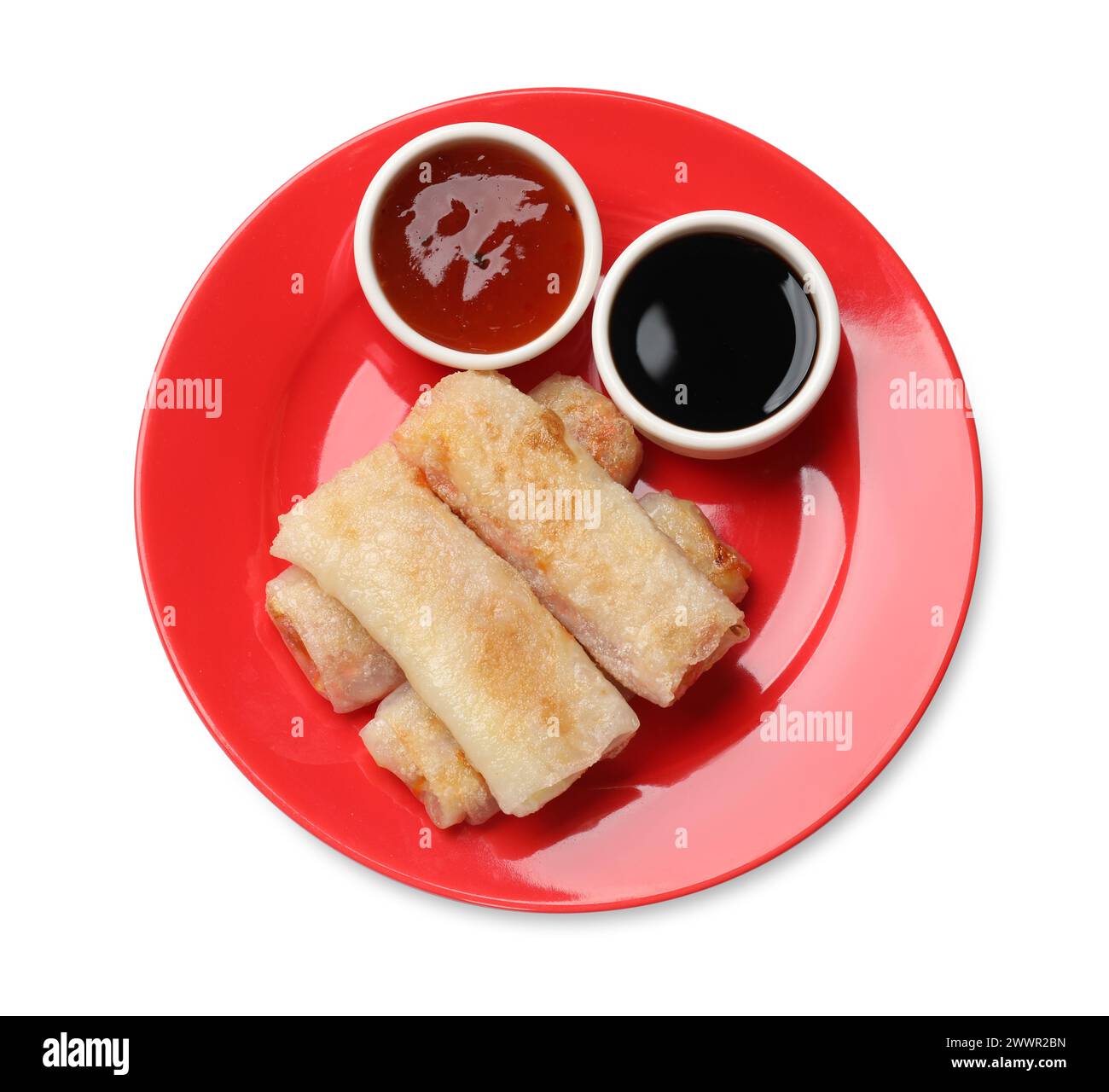 Spring rolls top view Cut Out Stock Images & Pictures - Alamy