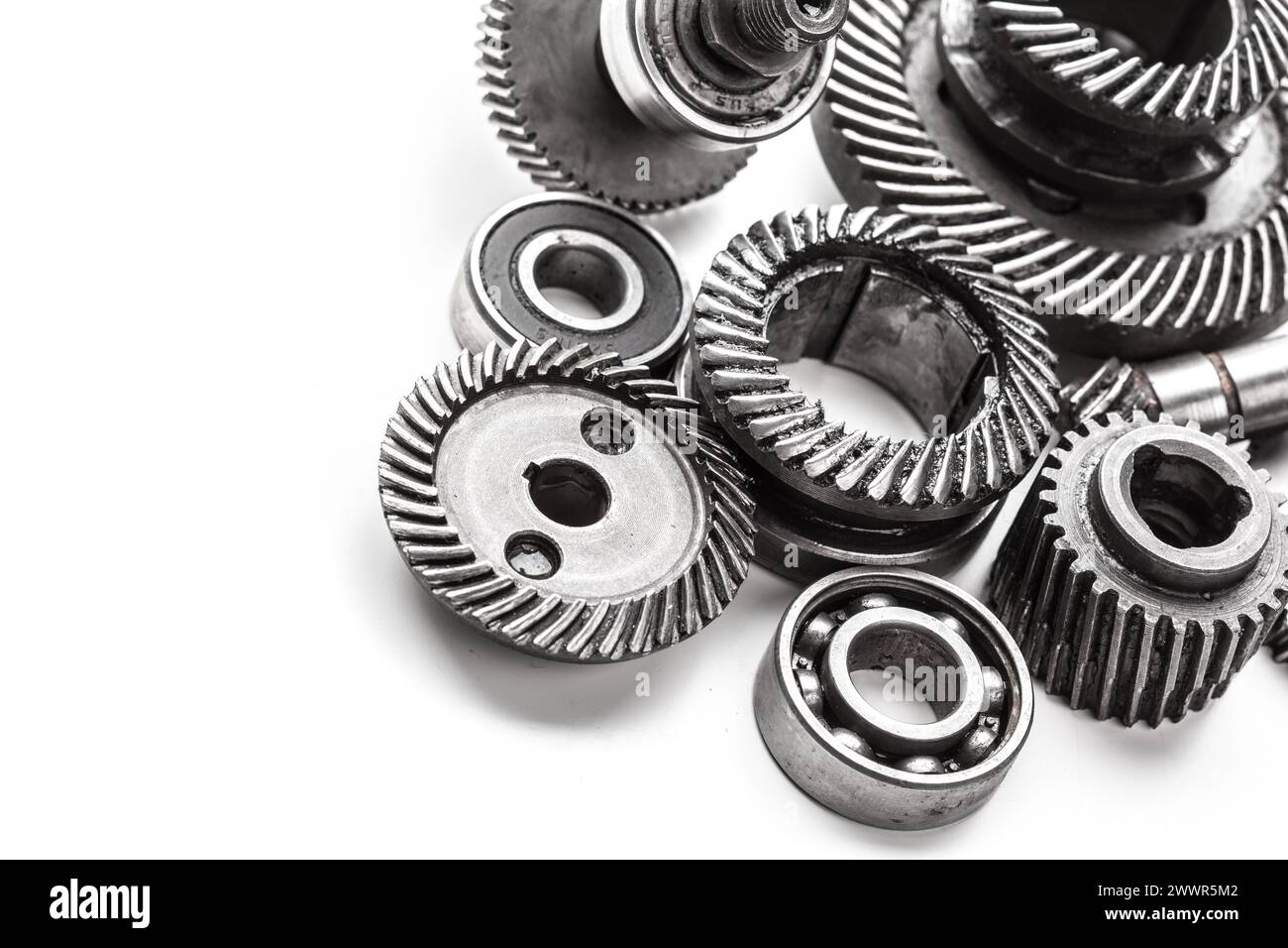 Gear metal wheels, isolated on white background Stock Photo - Alamy